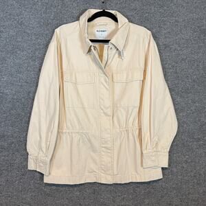 Old Navy Jacket Womens Medium Chore Jacket Barn‎ Pockets Cinch Waist NEW